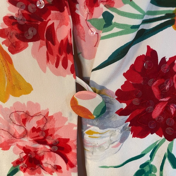 Mary Ann Restivo Women’s Vintage Floral Silk  One Button Blazer-90’s-Sz 4-EUC - Picture 8 of 14